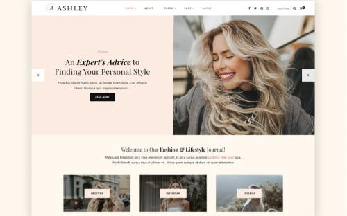 Ashley - A Personal Lifestyle WordPress Blog Theme theme free